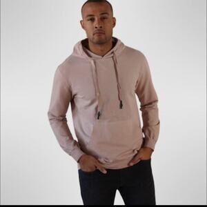 New Jerry Kaye Mens Cotton Hoodie Sweatshirt Trim Classic Fit Rose Size XL Italy